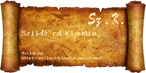 Szilárd Klaudia névjegykártya