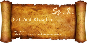 Szilárd Klaudia névjegykártya
