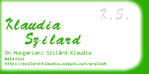 klaudia szilard business card